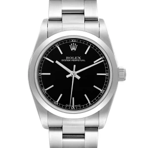 Replica Rolex Midsize 31 Black Baton Dial Steel Ladies 77080