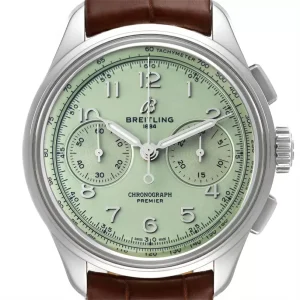 Breitling Premier B09 Chronograph 40 Green Dial Steel Mens Replica Watches AB0930