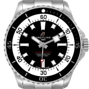 Breitling Superocean 42 Black Dial Steel Mens Replica Watches A17375