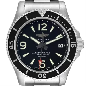 Breitling Superocean 42 Black Dial Steel Mens Replica Watches A17366