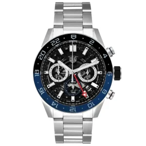 Replica Tag Heuer Carrera Chronograph GMT Batman Bezel Steel Watches CBG2A1Z