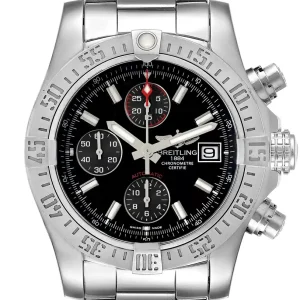 Fake Breitling Aeromarine Super Avenger Black Dial Mens Replica Watch A13381