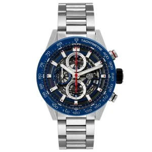 Replica Tag Heuer Carrera Blue Skeleton Dial Chronograph Mens Watches CAR201T