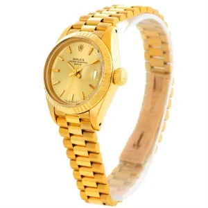 Rolex Date Ladies 18k Yellow Gold President Replica 6917