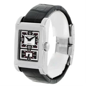 Replica Rolex Cellini Prince 18K White Gold Black Dial 5443