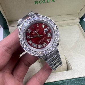 Replica Rolex Datejust II Red Dial With Diamond Bezel 41MM Watch