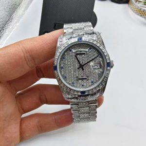 Replica Rolex Day Date Full Diamonds Watch