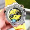 Replica Audemars Piguet Quartz Movement Watch-Yellow Dial and Yellow Rubber Strap