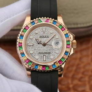 Rolex Oyster Perpetual Yacht Master 116695 Silver Diamonds Dial BB22224