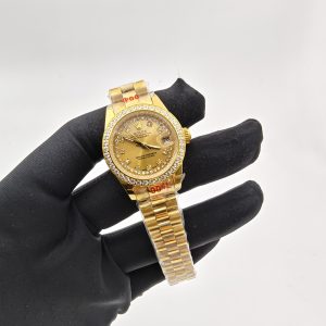 Replica Rolex President Crown Collection 18K Yellow Gold Diamond Watch