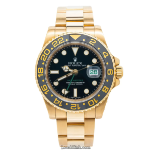 Replica Rolex GMT Master II 116718 40MM Black Dial With Yellow Gold BB22222