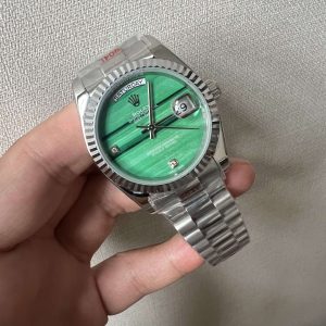 Rolex President Day Date 18038 Malachite Green Diamond Dial BB20090