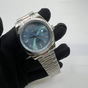 Replica Rolex Day Date Silver Stainless Steel Strap BB123460