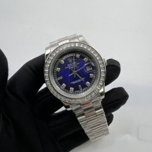 Rolex Day Date II Automatic Movement CZ Diamond Bezel with Blue Dial BB12598