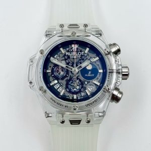 Replica Hublot Big Bang Transparent Case 44mm Quartz Movement Men's Watch BB77769