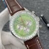 Breitling Navitimer 46mm Light Green Dial Chronograph Steel Mens Quartz Movement Watch BB99888