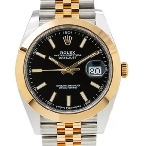 Replica Rolex Datejust 41 126303 41MM Black Stick Dial With 18K Two Tone Bracelet BB126303