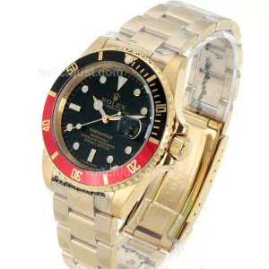 Replica Rolex Submariner Automatic Full Gold Black/Red Bezel with Black Dial BB11245