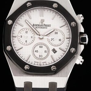 Replica Audemars Piguet Royal Oak White Dial Stainless Steel Case Black Rubber Strap BB120823
