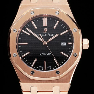 Audemars Piguet Royal Oak Black Dial Rose Gold Case And Bracelet BB121565